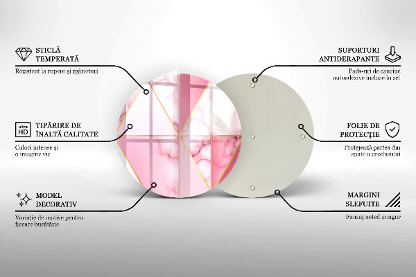 Glass worktop saver Geometric marble