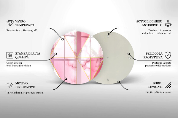 Glass worktop saver Geometric marble