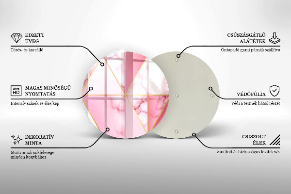 Glass worktop saver Geometric marble
