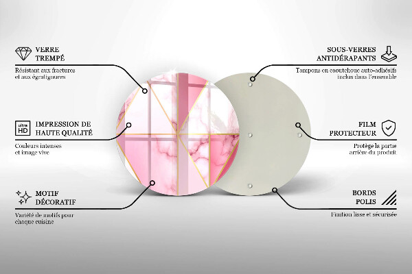 Glass worktop saver Geometric marble