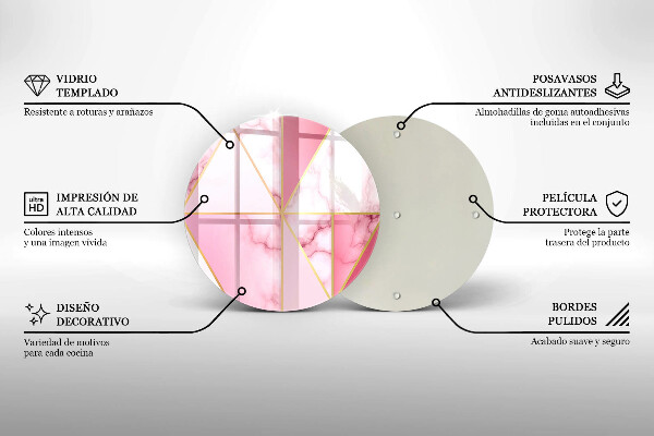 Glass worktop saver Geometric marble