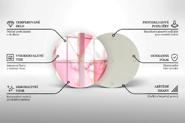 Glass worktop saver Geometric marble