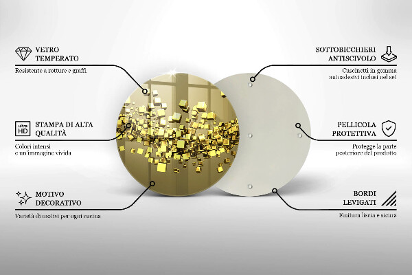 Glass worktop saver Abstraction 3D geometry