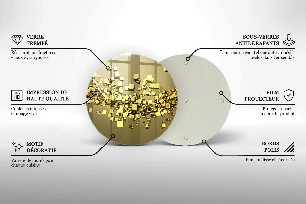 Glass worktop saver Abstraction 3D geometry
