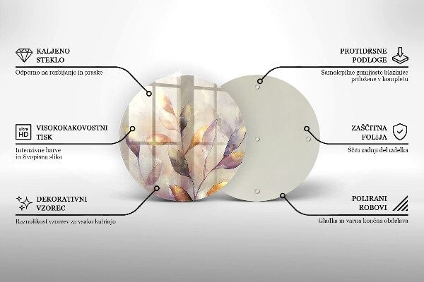 Kitchen worktop protector Painted boho leaves