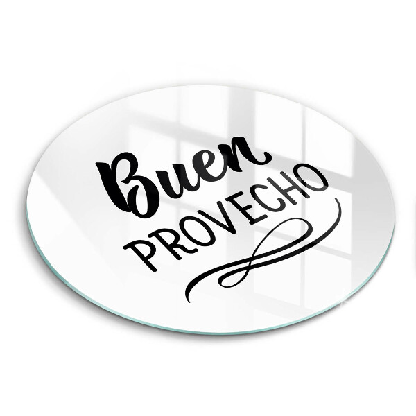 Chopping board glass The inscription Buen Provecho