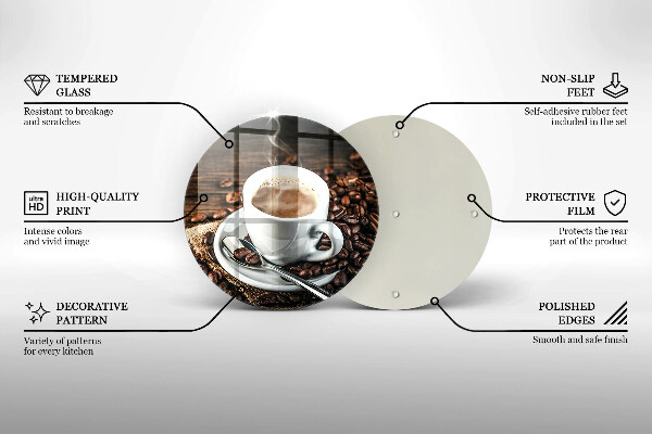 Chopping board Cup and coffee beans