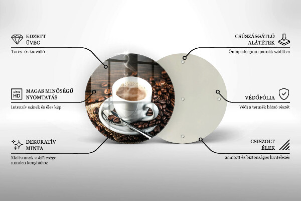 Chopping board Cup and coffee beans