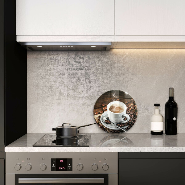 Chopping board Cup and coffee beans