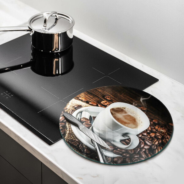 Chopping board Cup and coffee beans
