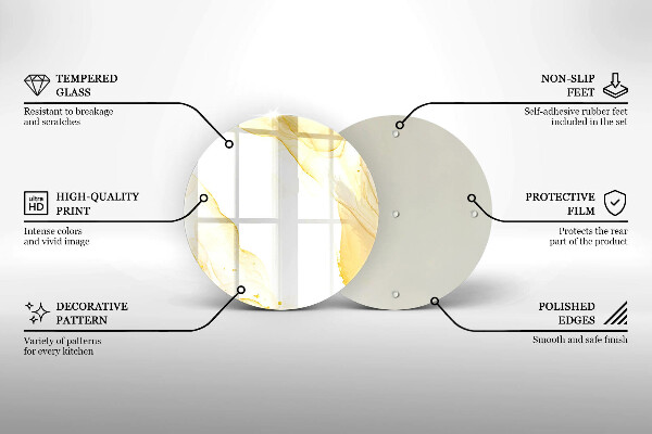 Glass worktop saver Golden abstraction