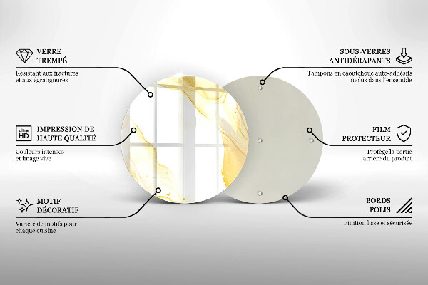 Glass worktop saver Golden abstraction