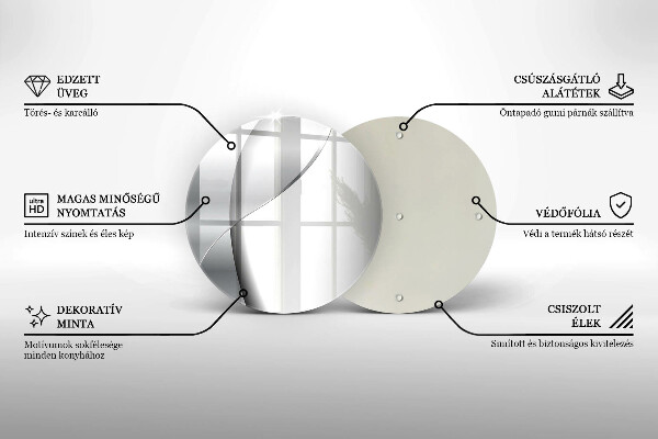 Glass worktop saver Silver metal abstraction
