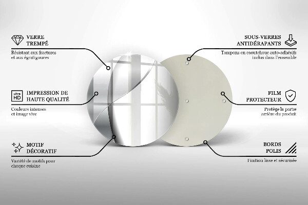 Glass worktop saver Silver metal abstraction