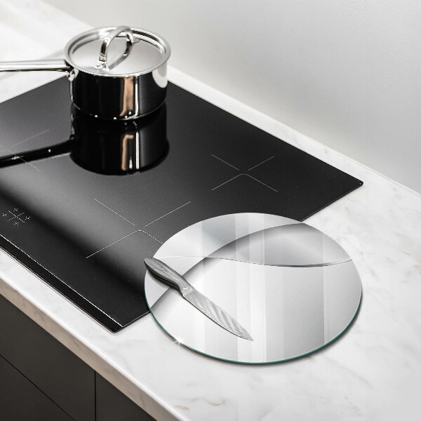 Glass worktop saver Silver metal abstraction