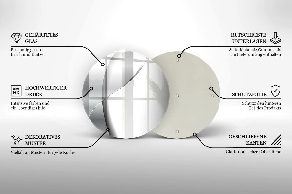 Glass worktop saver Silver metal abstraction