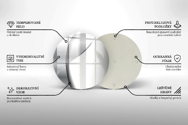 Glass worktop saver Silver metal abstraction