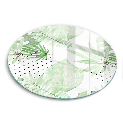 Chopping board Watercolor leaves