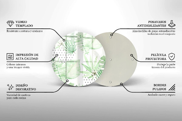 Chopping board Watercolor leaves