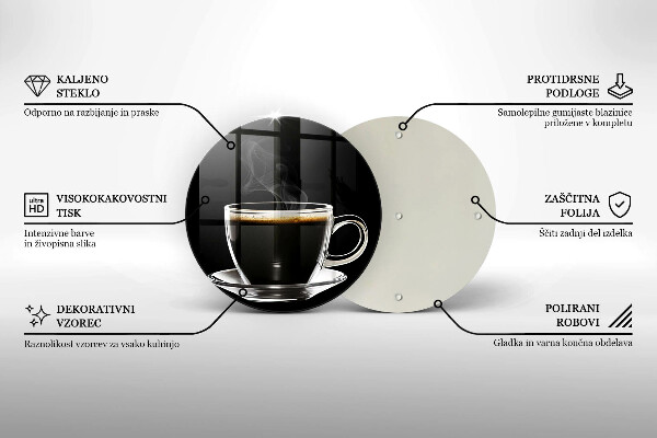 Cutting board A glass of hot coffee