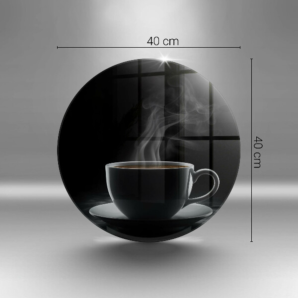 Cutting board Hot cup of coffee