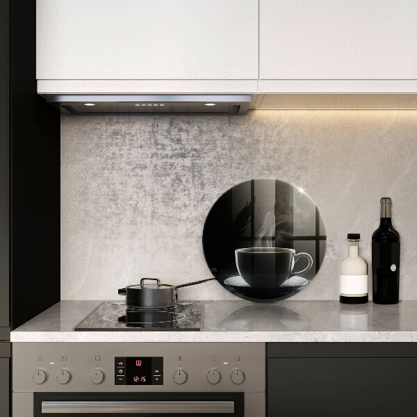 Cutting board Hot cup of coffee