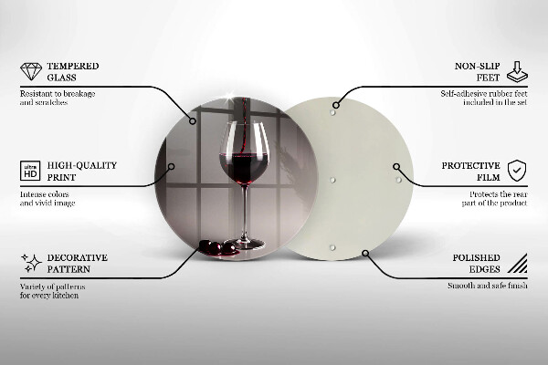 Cutting board Glass and grapes