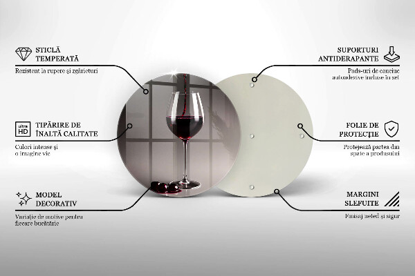 Cutting board Glass and grapes