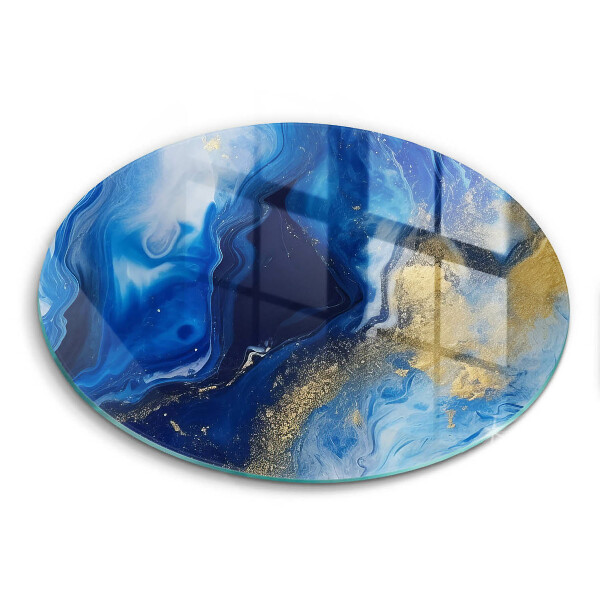 Cutting board Blue marble and gold