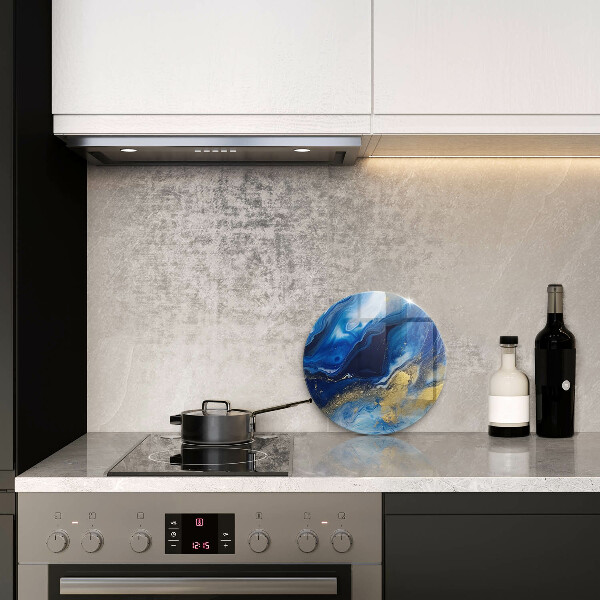 Cutting board Blue marble and gold