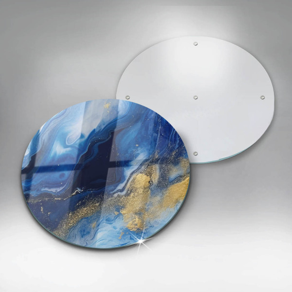Cutting board Blue marble and gold
