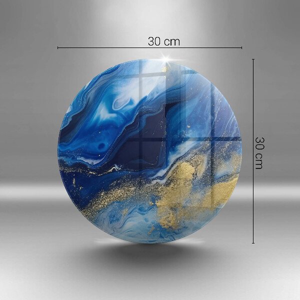 Cutting board Blue marble and gold