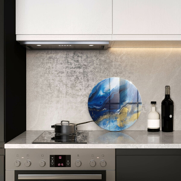 Cutting board Blue marble and gold