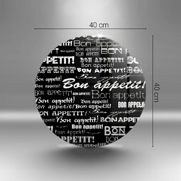 Glass worktop saver Kitchen text Bon Appetit