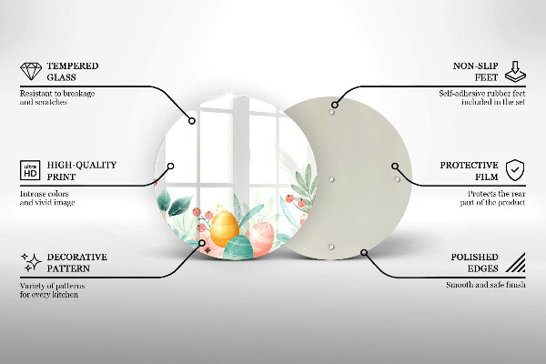 Glass worktop saver Easter eggs