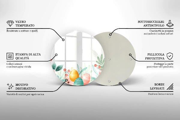 Glass worktop saver Easter eggs