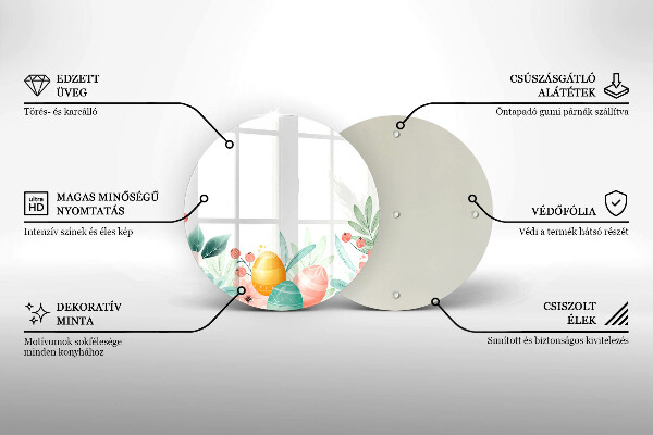 Glass worktop saver Easter eggs