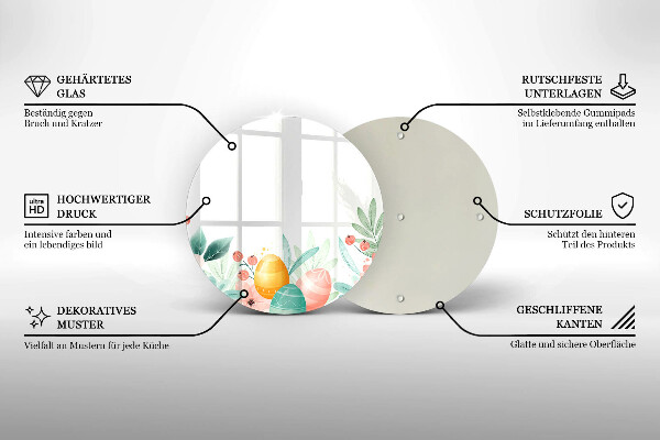 Glass worktop saver Easter eggs