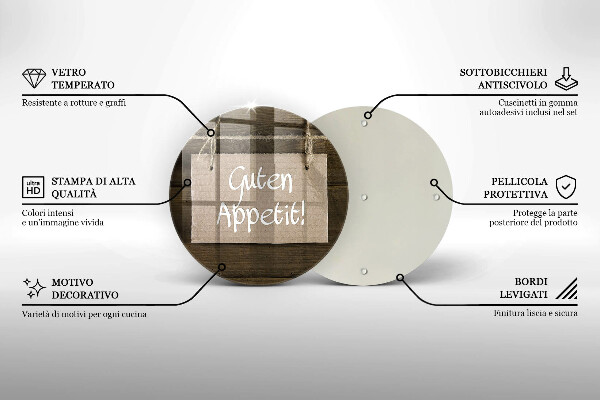 Glass worktop saver GUTEN APETIT inscription boards