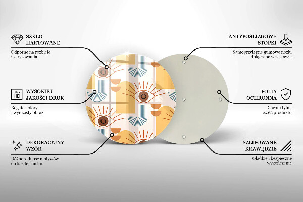 Glass worktop saver Boho pattern eyes