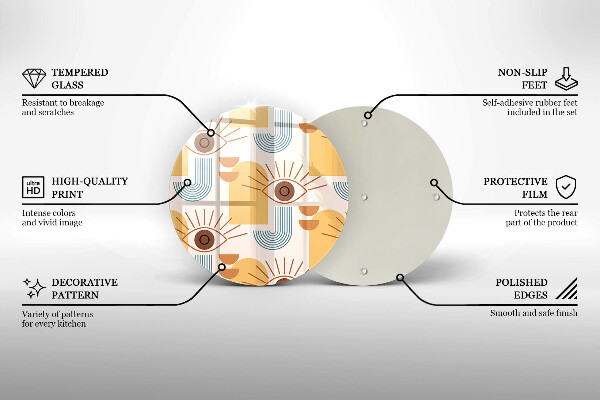 Glass worktop saver Boho pattern eyes