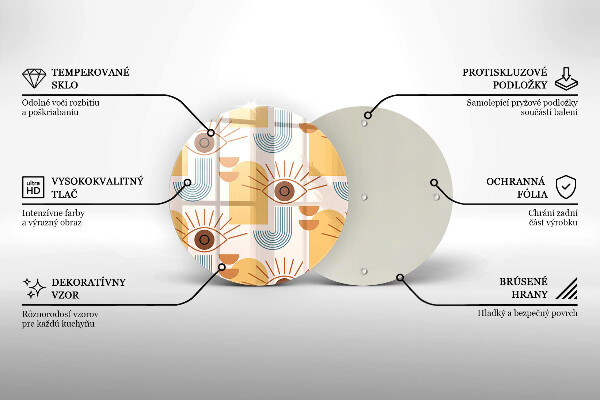 Glass worktop saver Boho pattern eyes