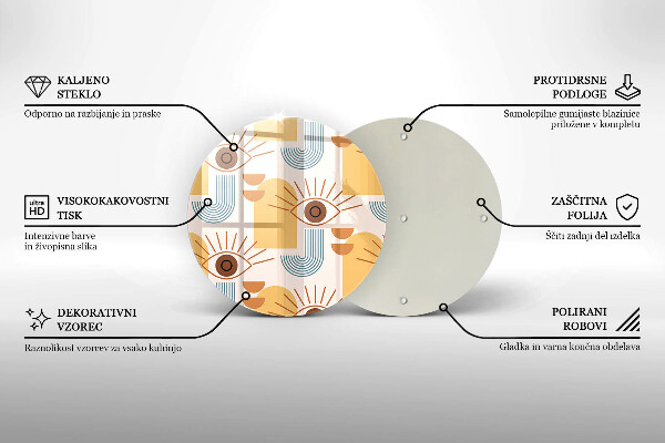 Glass worktop saver Boho pattern eyes