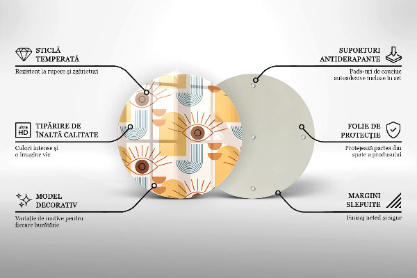 Glass worktop saver Boho pattern eyes