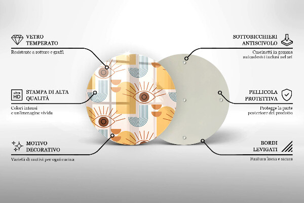 Glass worktop saver Boho pattern eyes