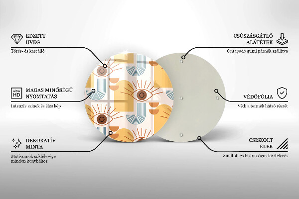 Glass worktop saver Boho pattern eyes