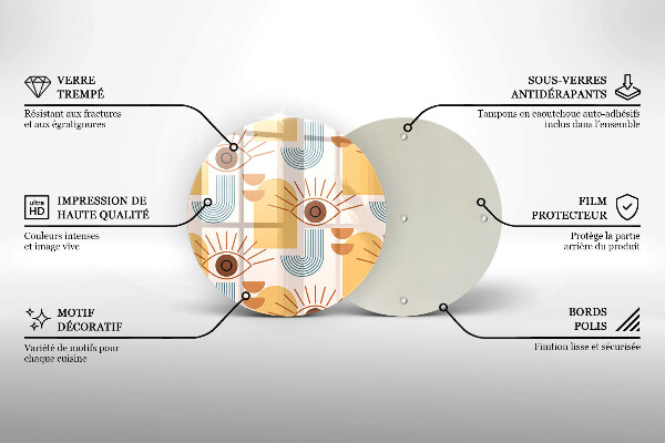 Glass worktop saver Boho pattern eyes