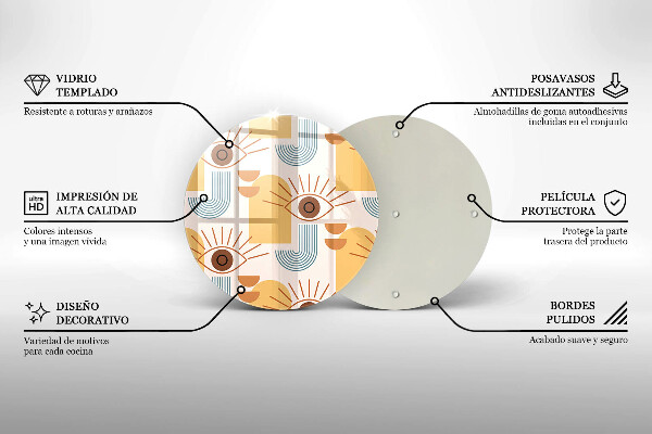 Glass worktop saver Boho pattern eyes