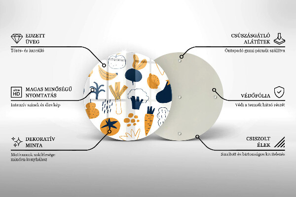 Glass worktop saver Food illustration