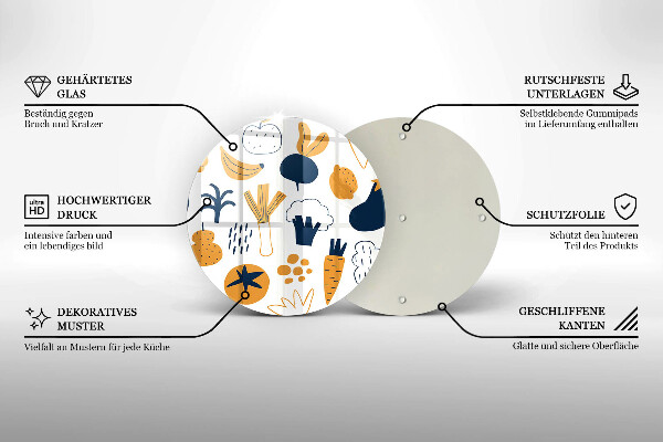 Glass worktop saver Food illustration